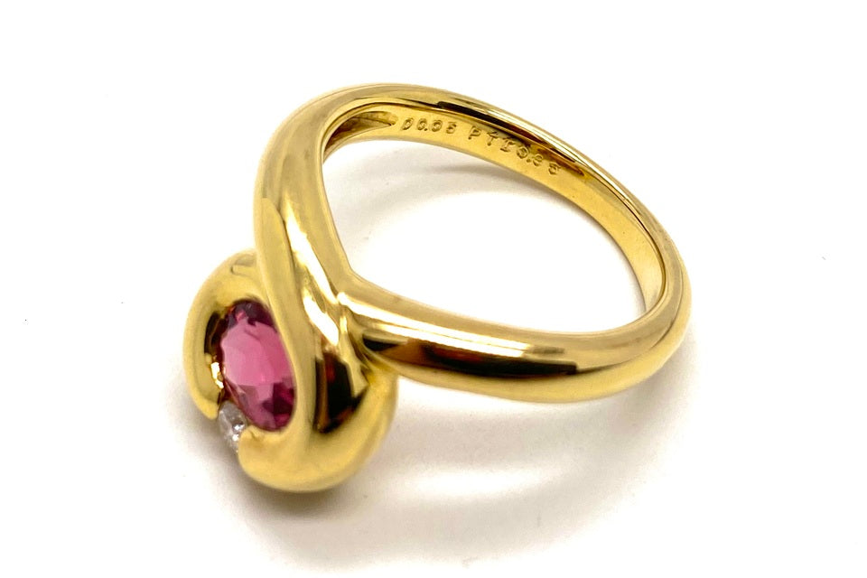 Pink Tourmaline K18ピンクトルマリン ダイヤモンドリング (NO.48846)