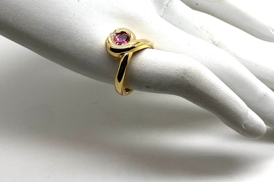 Pink Tourmaline K18ピンクトルマリン ダイヤモンドリング (NO.48846)