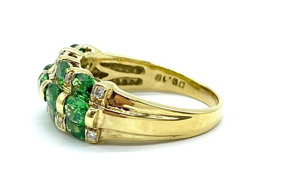 【Green Garnet】K18グリーンガーネット ダイヤモンドリング (NO.48992)