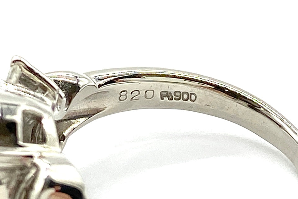 Sillimanite Cat’s Eye Pt900シリマナイトキャッツアイ ダイヤモンドリング (NO.49065)