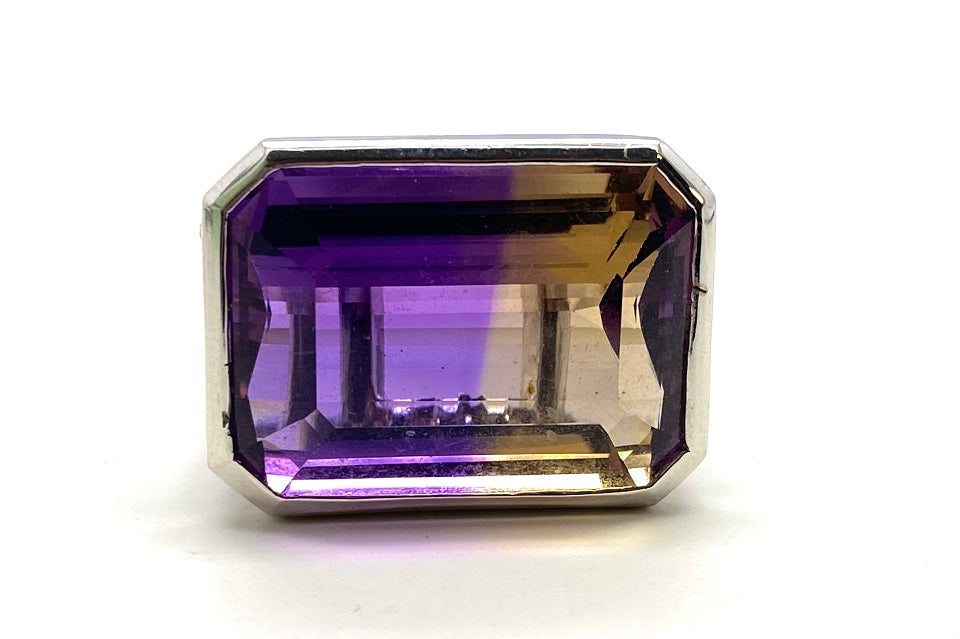 Ametrine K18WGアメトリン ダイヤモンドリング (NO.49079)