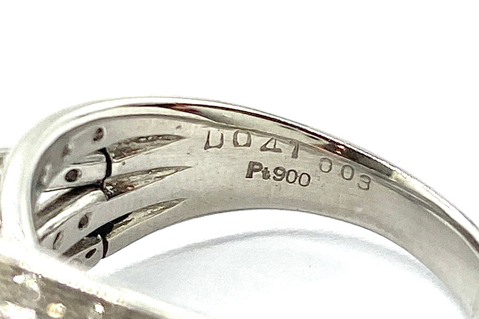 Blue Topaz Pt900ブルートパーズ 処理ブルー/カラーレスダイヤモンドリング (NO.49181)