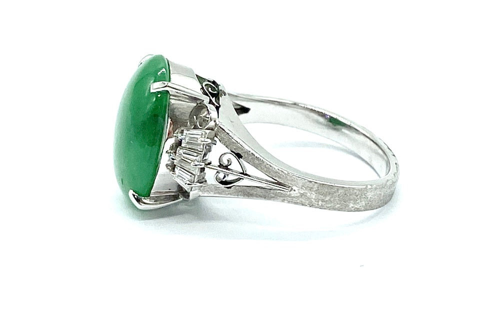 【Jadeite】Pt900翡翠 ダイヤモンドリング (NO.49189)