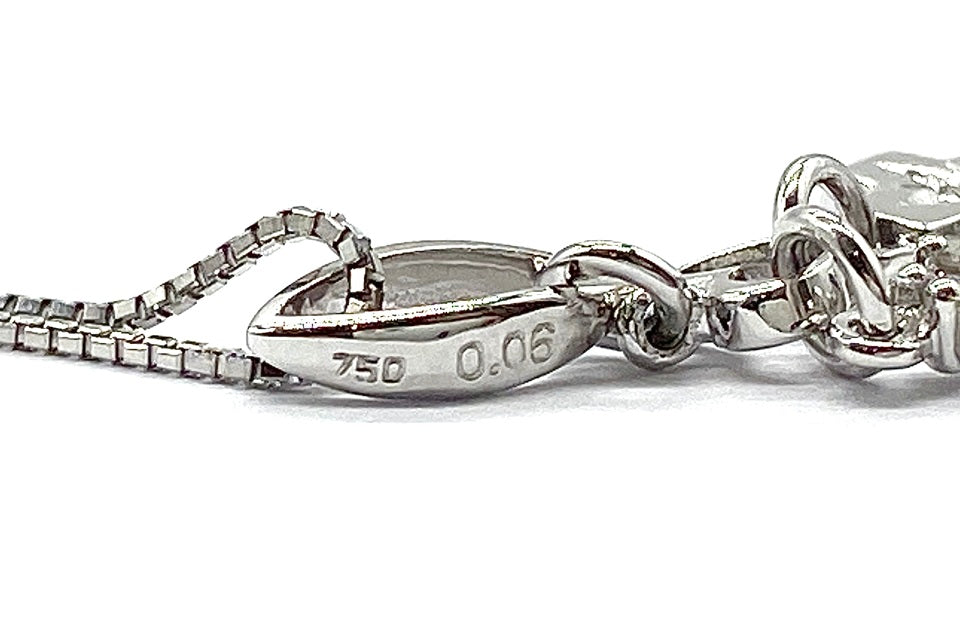 Diamond K18WG/K14WG(NC)ダイヤモンドペンダント (NO.49375)