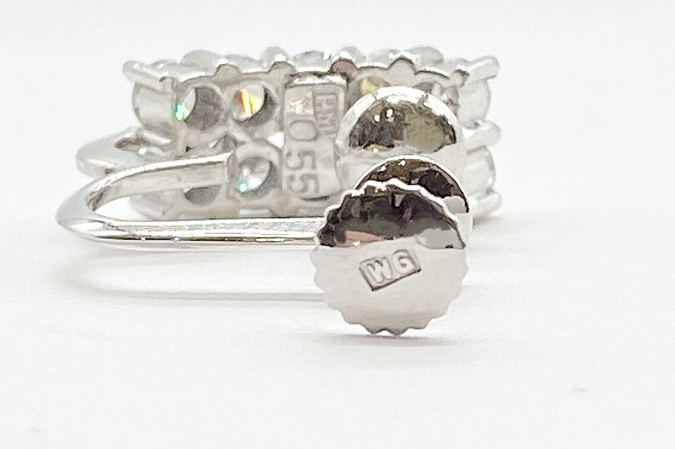 Diamond Pt850/K14WG(留具)ダイヤモンドイヤリング (NO.49468)