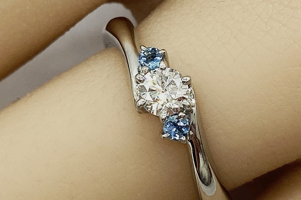 Only You【オンリーユー】Pt950ダイヤモンド 推定アクアマリンリング (NO.49493)
