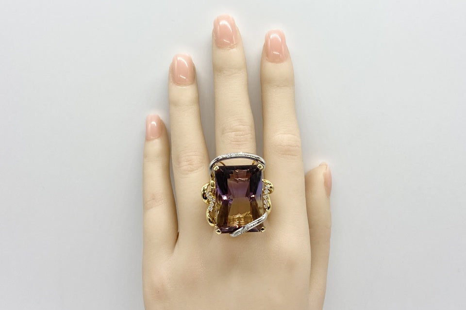 VINTAGE【ヴィンテージ】Ametrine K18/Pt900アメトリン ダイヤモンド