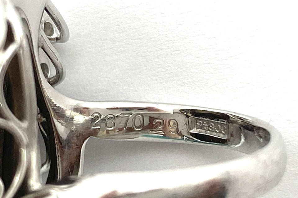 Boulder Opal Pt900ボルダーオパール ダイヤモンドリング (NO.49565)