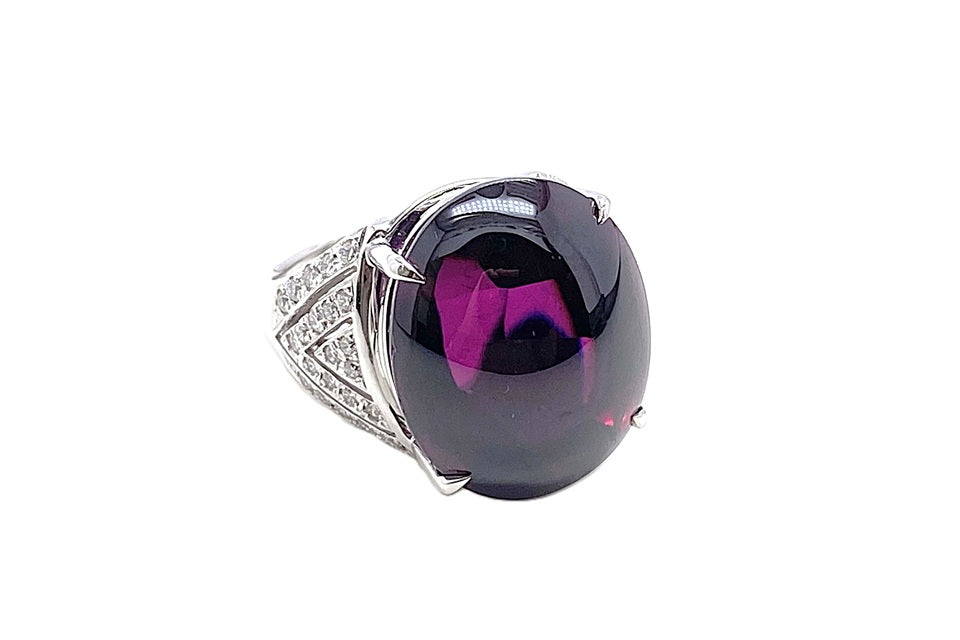 Garnet K18WGガーネット ダイヤモンドリング (NO.49567) – JEX宝石