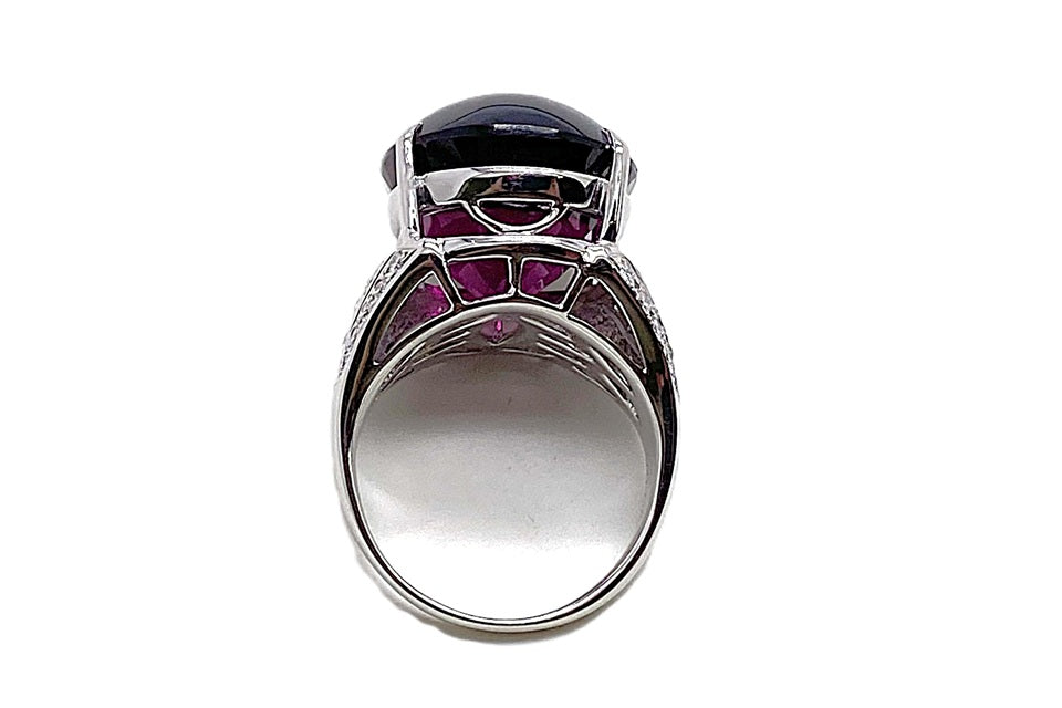 k18WG天然石ダイヤモンドリング Garnet K18WGガーネット ダイヤモンドリング (NO.49567) – JEX宝石