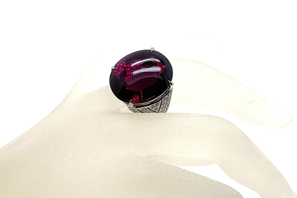 Garnet K18WGガーネット ダイヤモンドリング (NO.49567) – JEX宝石