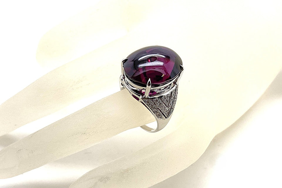 Garnet K18WGガーネット ダイヤモンドリング (NO.49567) – JEX宝石