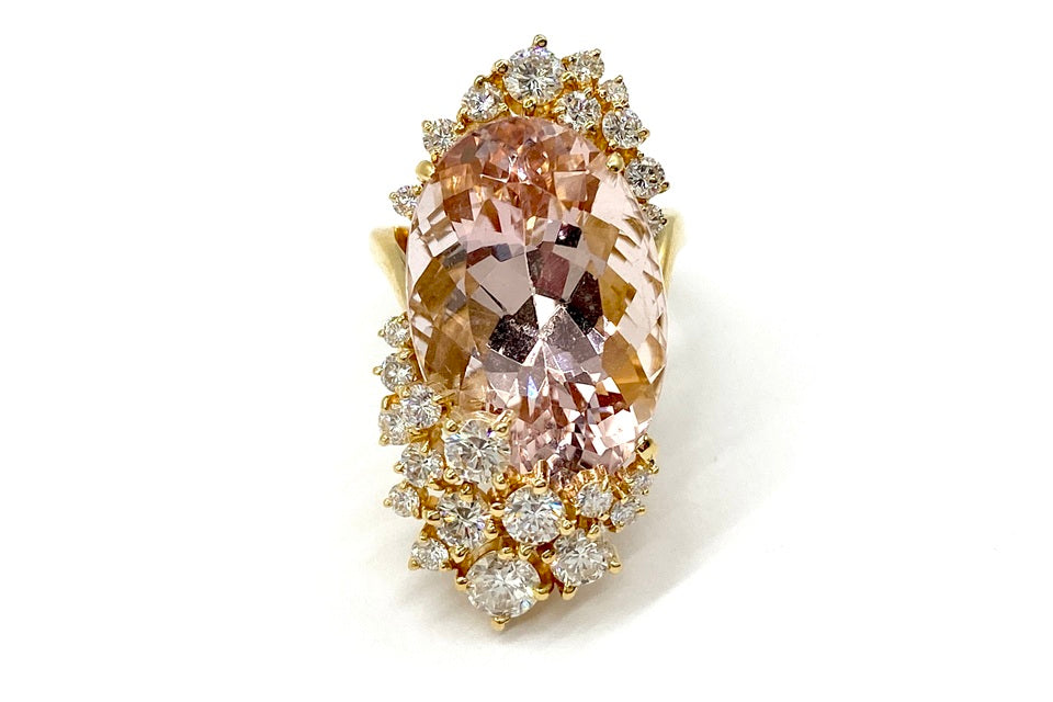 Morganite K18モルガナイト ダイヤモンドリング (NO.49801)