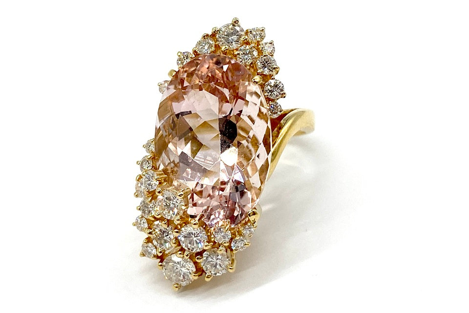 Morganite K18モルガナイト ダイヤモンドリング (NO.49801)