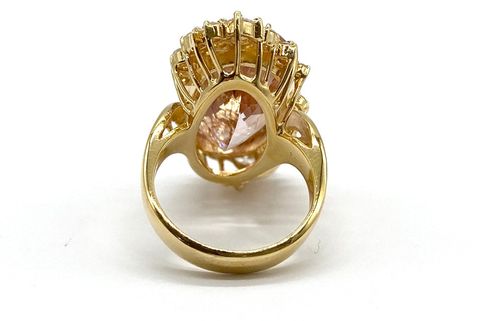 Morganite K18モルガナイト ダイヤモンドリング (NO.49801)