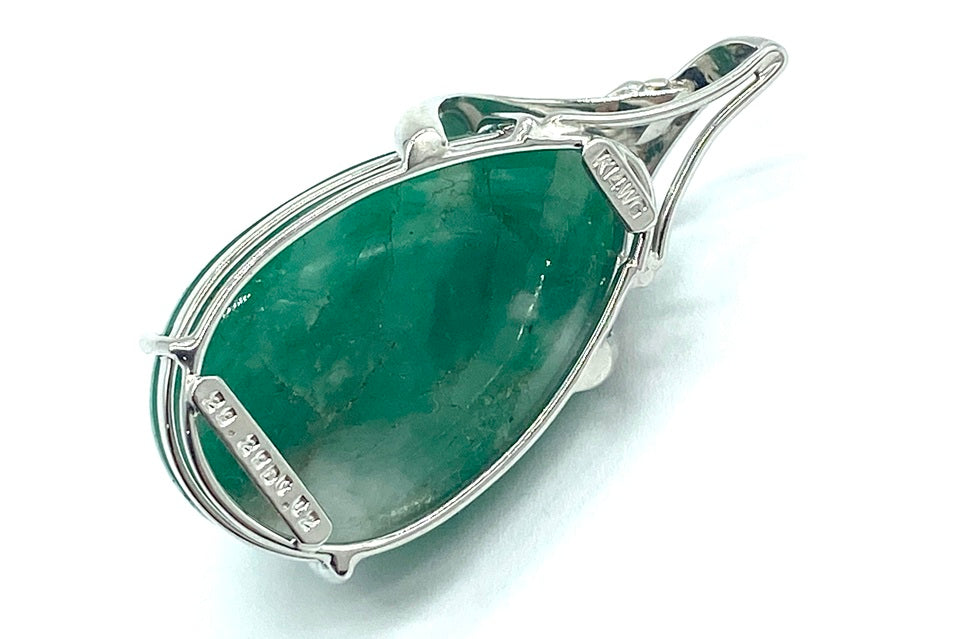 Jadeite K14WG翡翠 ダイヤモンドペントップ (NO.49841)
