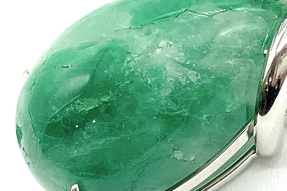 Jadeite K14WG翡翠 ダイヤモンドペントップ (NO.49841)