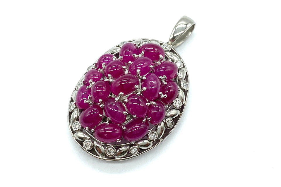 Ruby Pt900ルビー ダイヤモンドペントップ (NO.49842)