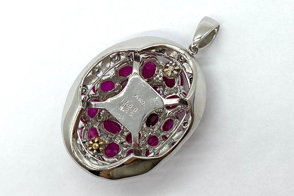 Ruby Pt900ルビー ダイヤモンドペントップ (NO.49842)