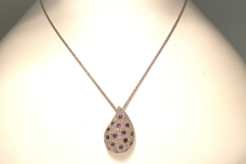 Alexandrite K18WGアレキサンドライト ダイヤモンドペンダント (NO.49894)