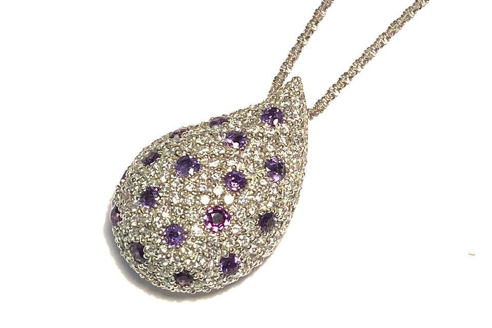 Alexandrite K18WGアレキサンドライト ダイヤモンドペンダント (NO.49894)