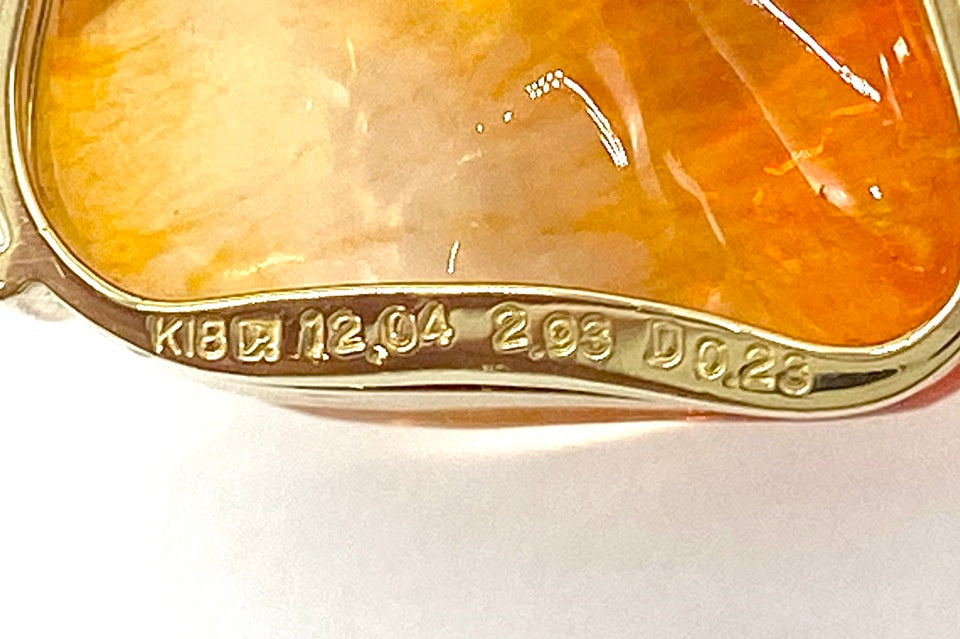 Fire Opal K18/WGファイア/ウォーターオパール ダイヤモンドペンダント (NO.49901-B)