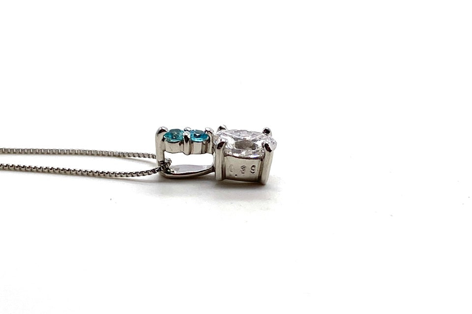 Diamond Pt900/850(NC )ダイヤモンド パライバカラートルマリンペンダント (NO.50049)