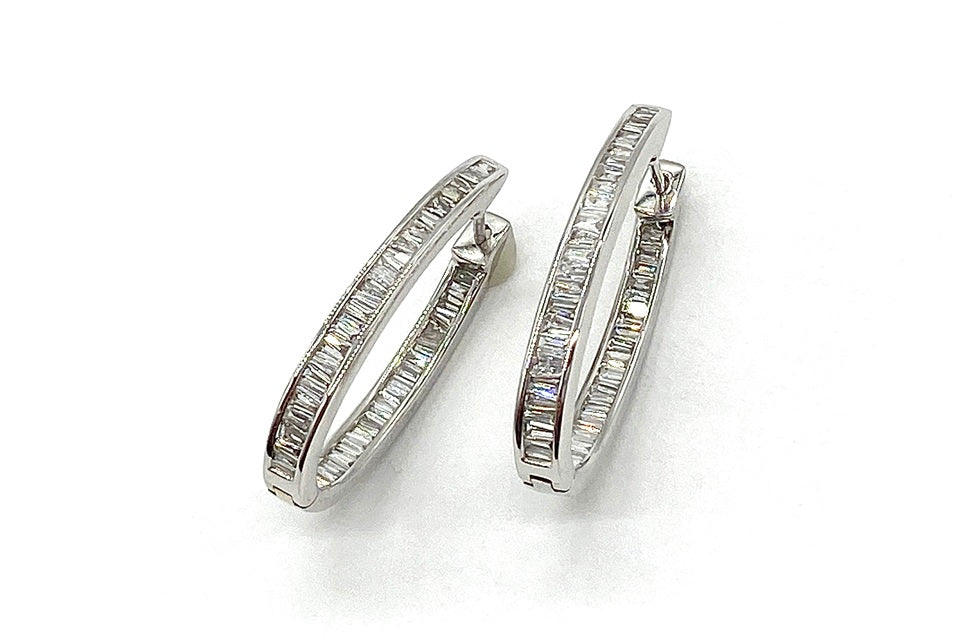 Diamond K18WGダイヤモンドピアス (NO.50105)
