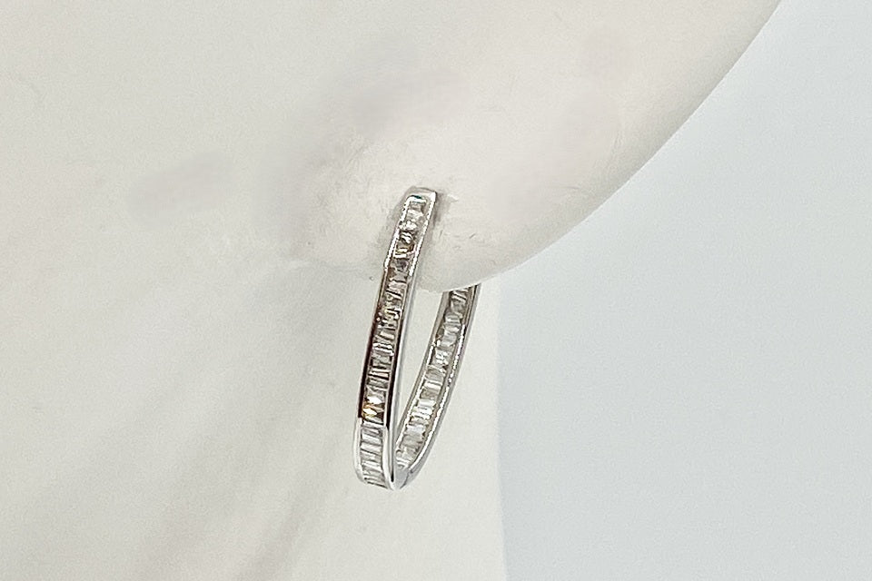 Diamond K18WGダイヤモンドピアス (NO.50105)