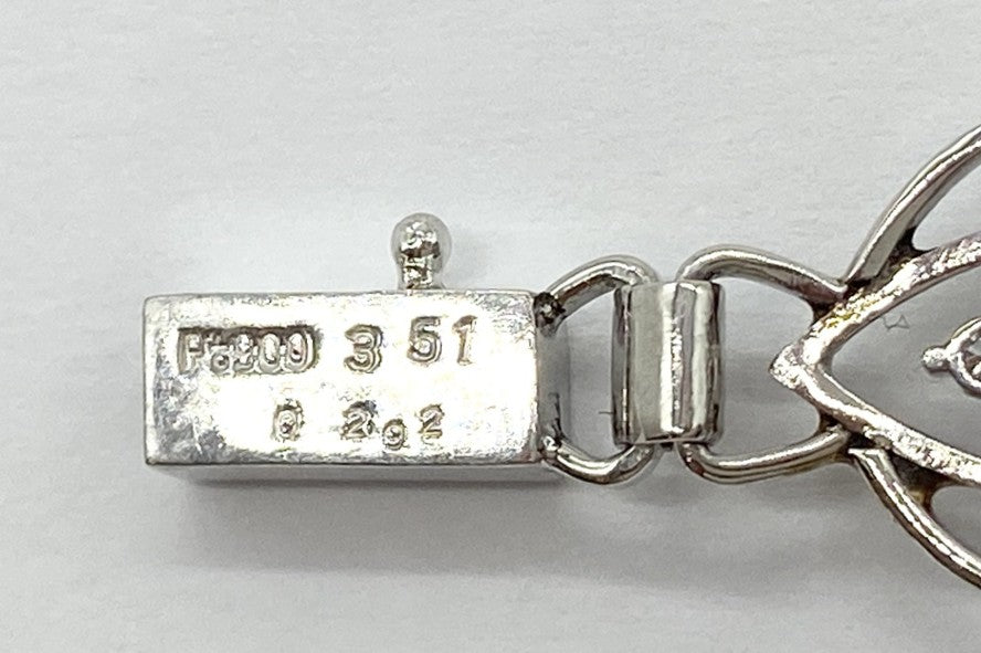 Sapphire Pt900サファイヤ ダイヤモンドブレスレット (NO.50131)