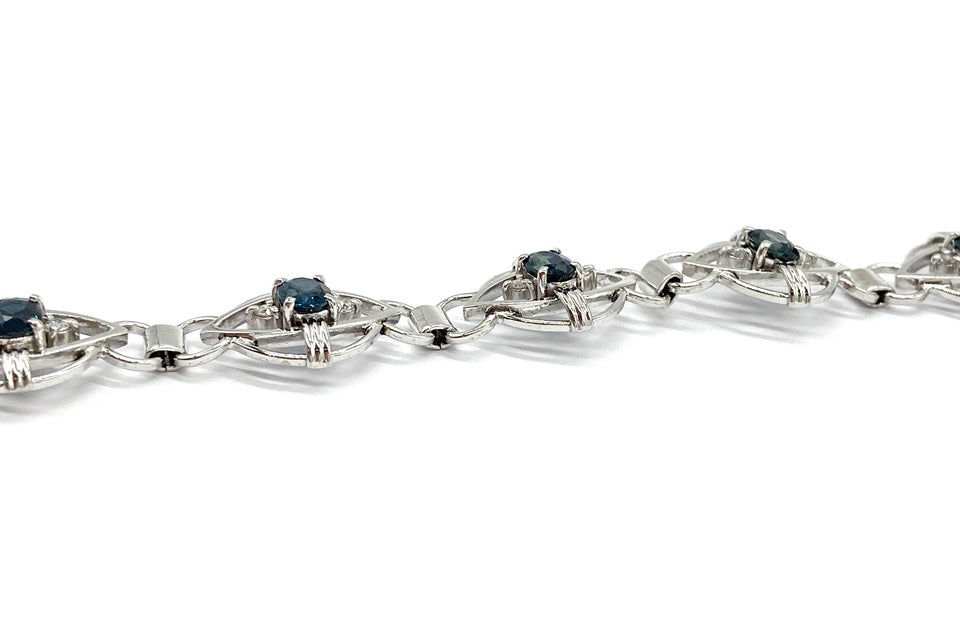 Sapphire Pt900サファイヤ ダイヤモンドブレスレット (NO.50131)
