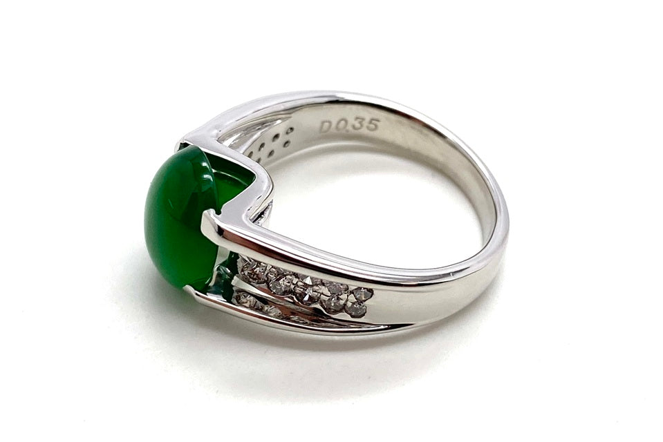 Jadeite Pt900翡翠 ダイヤモンドリング (NO.50148)