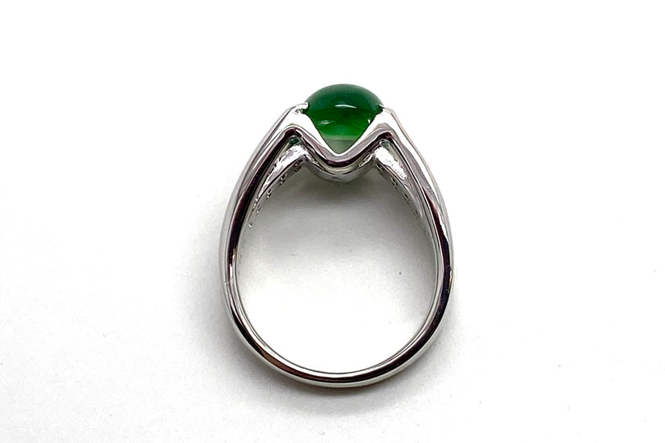 Jadeite Pt900翡翠 ダイヤモンドリング (NO.50148)