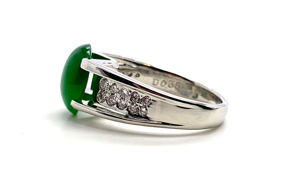 Jadeite Pt900翡翠 ダイヤモンドリング (NO.50148)