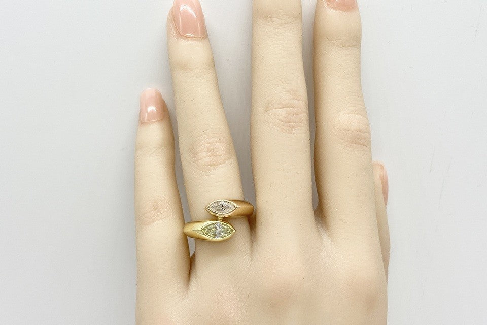 Diamond K18/PGダイヤモンドリング　　VERY LIGHT YELLOW (NO.50213)