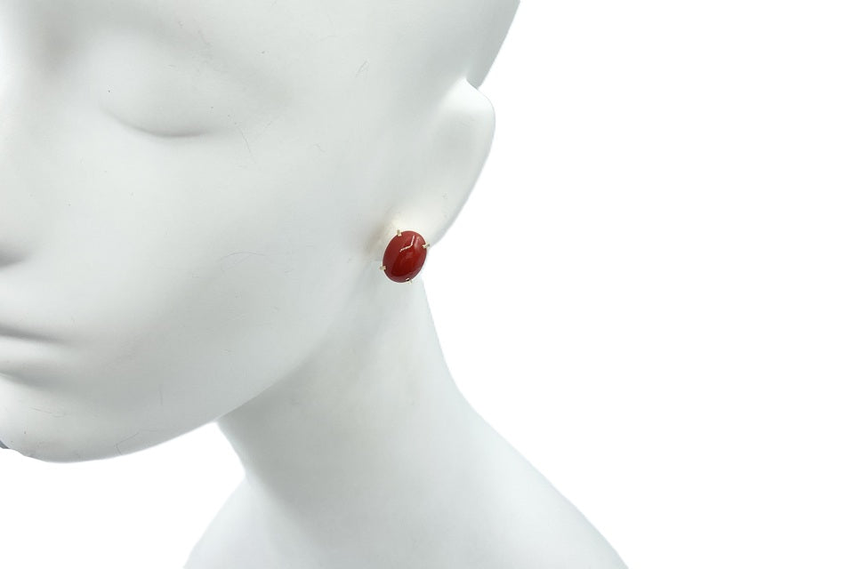 Coral K18赤珊瑚イヤリング (NO.50217)