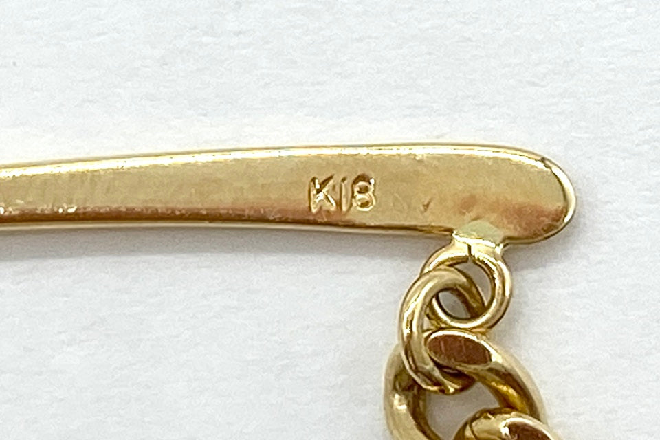 Sapphire K18サファイヤ ダイヤモンド　ブローチ兼タイタック (NO.50226)