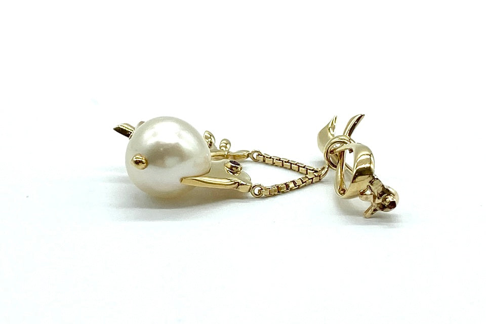 Pearl K18パール ルビーブローチ (NO.50295)