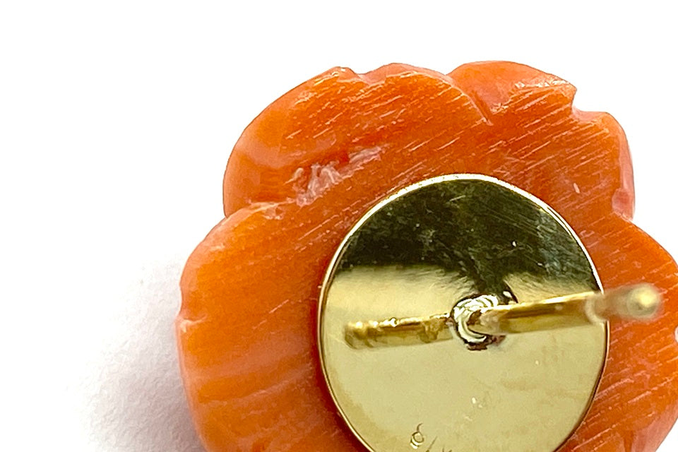 Coral K18珊瑚ピアス(NO.50297)