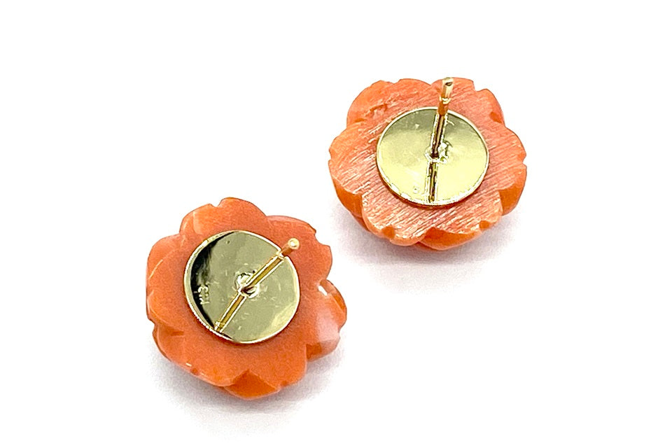 Coral K18珊瑚ピアス(NO.50297)