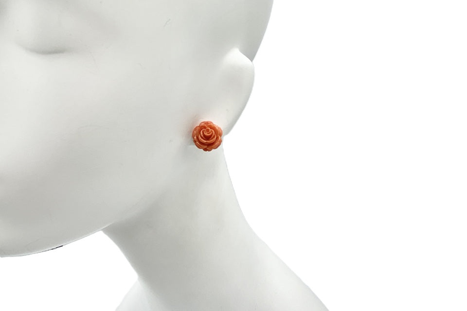 Coral K18珊瑚ピアス(NO.50297)