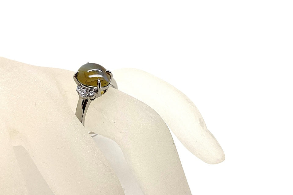 Chrysoberyl Cat's Eye Pt900クリソベリルキャッツアイ ダイヤモンド