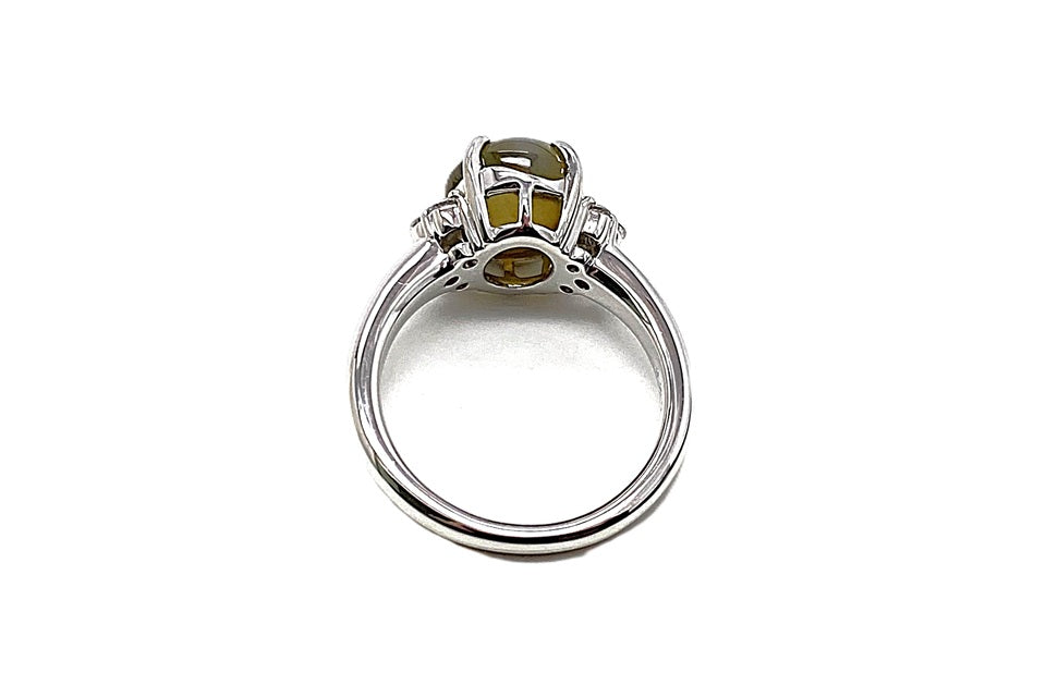 Chrysoberyl Cat's Eye Pt900クリソベリルキャッツアイ ダイヤモンド