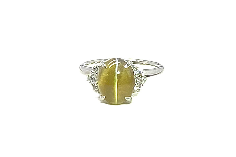 Chrysoberyl Cat's Eye Pt900クリソベリルキャッツアイ ダイヤモンド