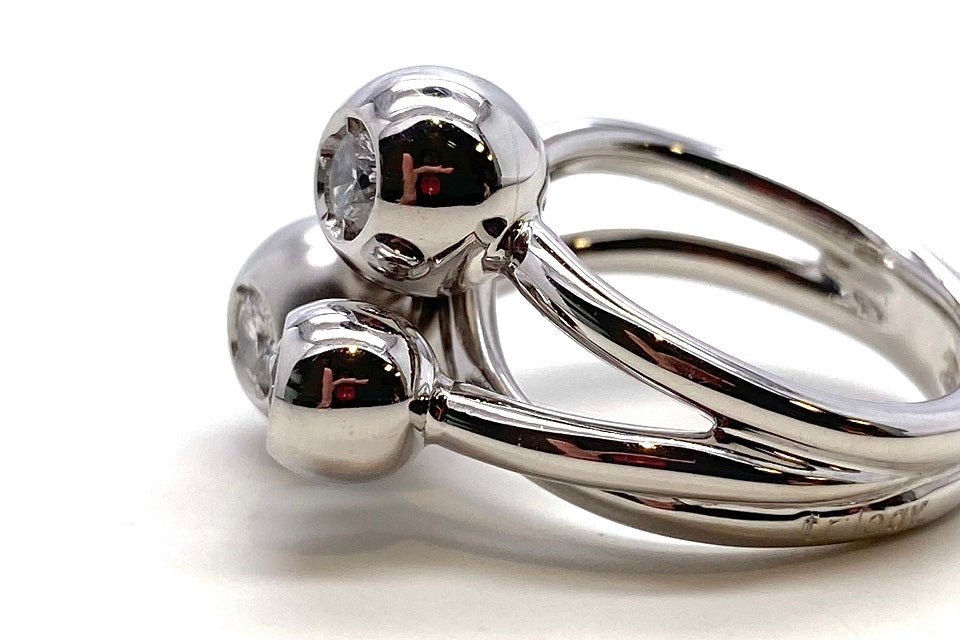 BIBIGI ビービージー色石ダイヤリング指輪 15.5号 K18 D9947本物鑑定済