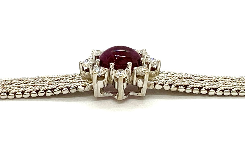 Ruby K18WGルビー ダイヤモンドブレスレット (NO.61675)