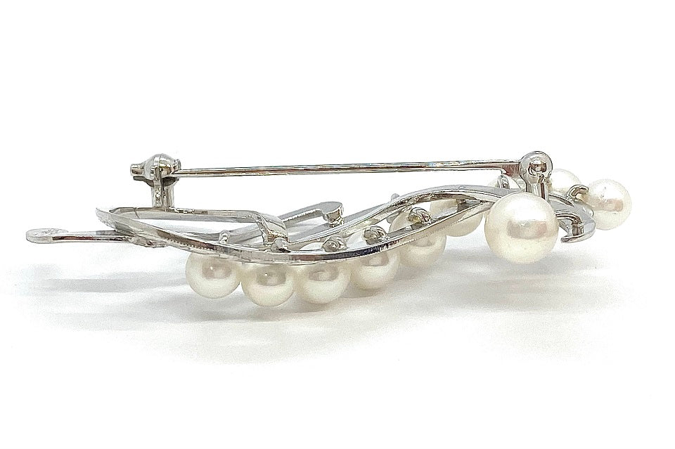 MIKIMOTO 【ミキモト】K14WGアコヤパールブローチ (NO.61708)