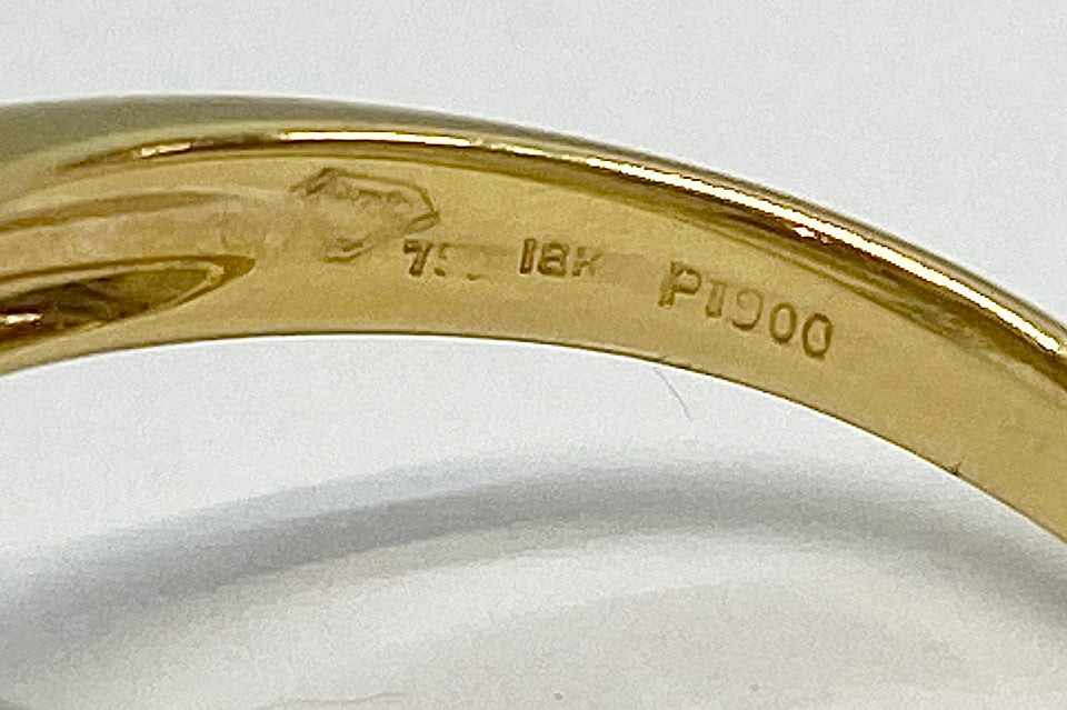 Diamond K18/Pt900ダイヤモンドリング (NO.61894-B)