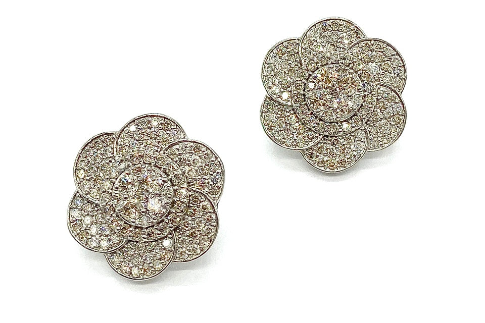 Brown Diamond K18WGブラウンダイヤモンドピアス (NO.62206)