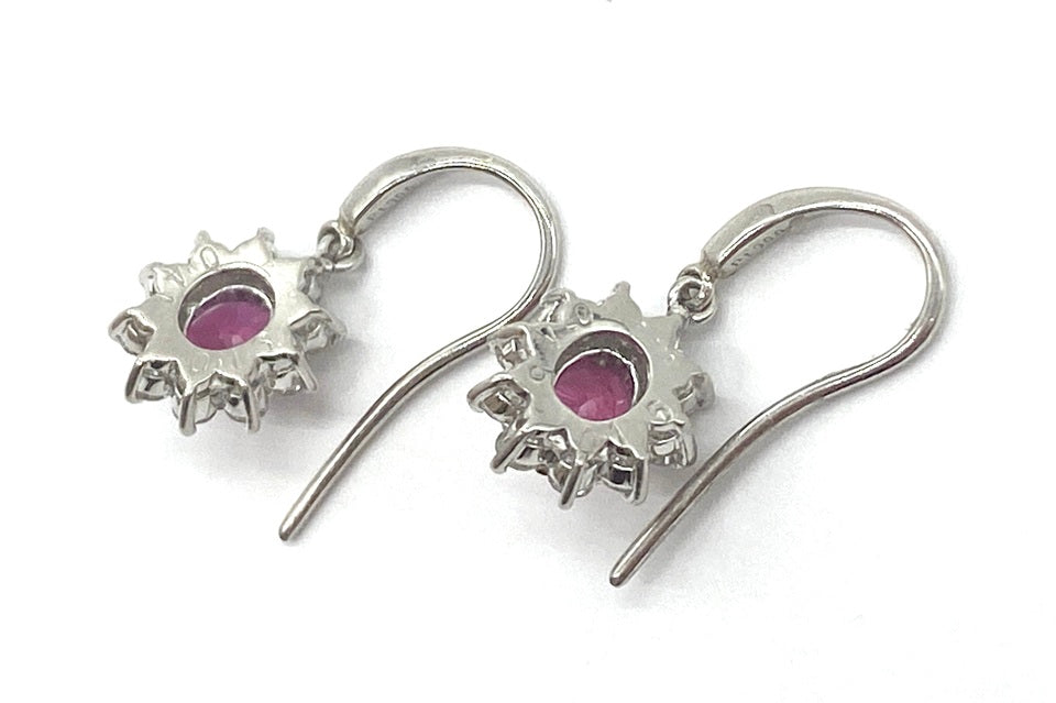 Ruby Pt900ルビー ダイヤモンドピアス (NO.62230)